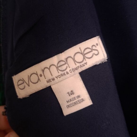 Eva Mendes Navy Blue Lemons and Fruit Fit & Flare Dress - Picture 5 of 5